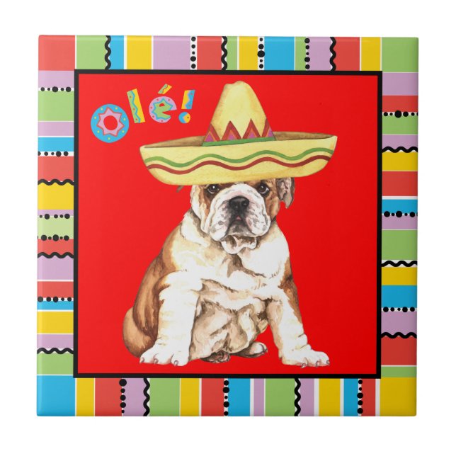 Fiesta-Bulldogge Fliese (Vorderseite)