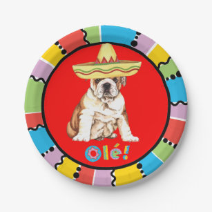 Fiesta-Bulldogge Pappteller