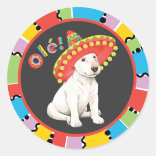 Fiesta-Bullterrier Runder Aufkleber