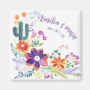 FIESTA Cacti Folkart Blumen individuell Magnet