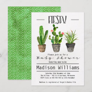 Fiesta Cactus Baby Shower Einladung