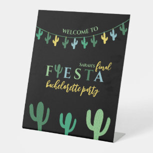 Fiesta Cactus Bachelorette Wochenende Sockelschild