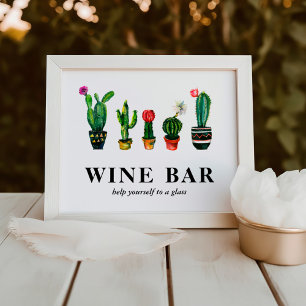 Fiesta Cactus Brautparty Bar Fotodruck