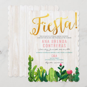 Fiesta Cactus Bridal Dusche Einladung