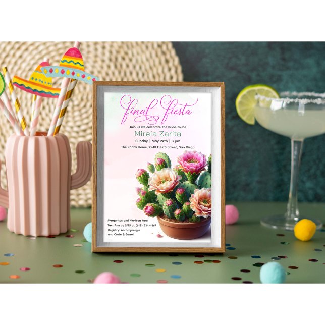 Fiesta Cactus Bridal Dusche Einladung (Von Creator hochgeladen)
