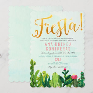 Fiesta Cactus Bridal Dusche Einladung