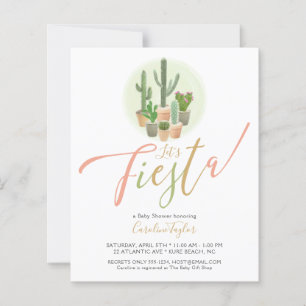 Fiesta Cactus Budget Baby Shower Einladung
