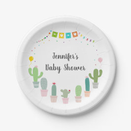 Fiesta Cactus Gender Neutral Baby Dusche Pappteller