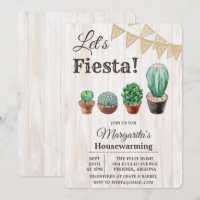 Fiesta Cactus Housewarming Einladung