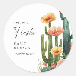 Fiesta Cactus Junggeselinnen-Abschied Runder Aufkleber