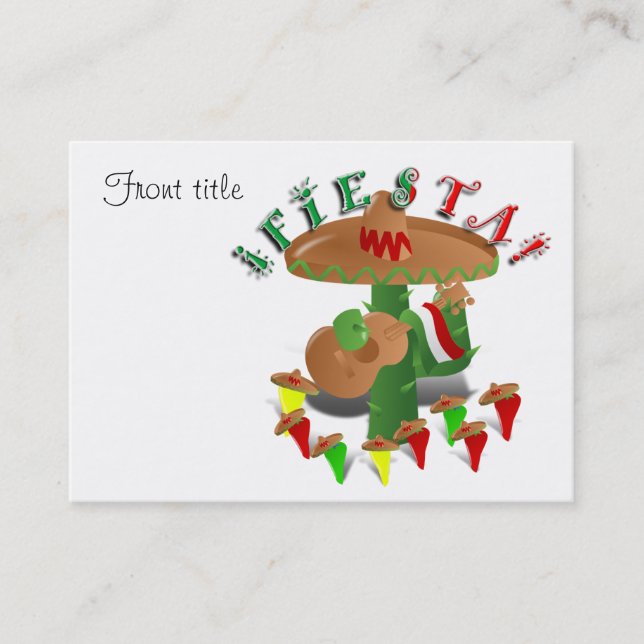 Fiesta Cactus mit Gitarren- und Tanzgitarren-Papri Visitenkarte (Vorderseite)