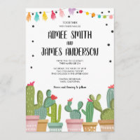 Fiesta Cactus succulent Mexican Wedding Einladung