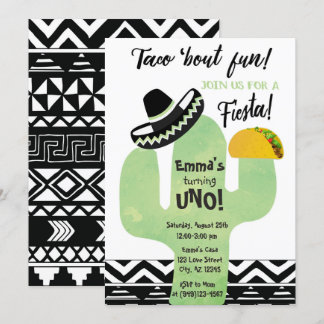 Fiesta Cactus Taco "über Spaß Geburtstagsparty Einladung