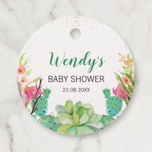 Fiesta Cactus Themed Baby Shower Favor Tag Geschenkanhänger