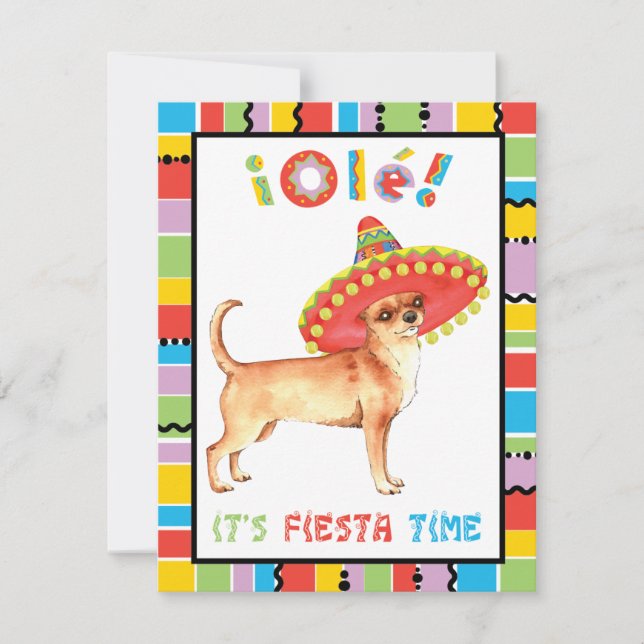 Fiesta Chihuahua Einladung (Vorderseite)