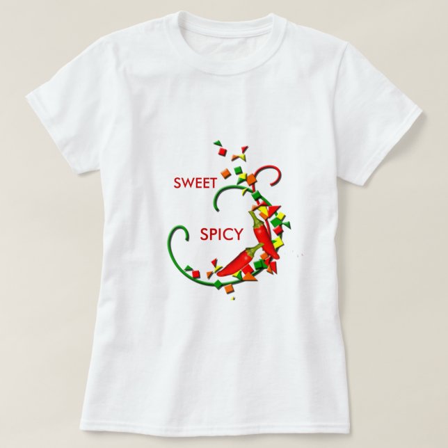 Fiesta Chili Paprikaschoten Ladys Sweet Spicy T -  T-Shirt (Design vorne)
