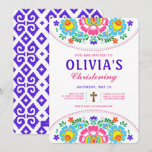 Fiesta Christening Einladung