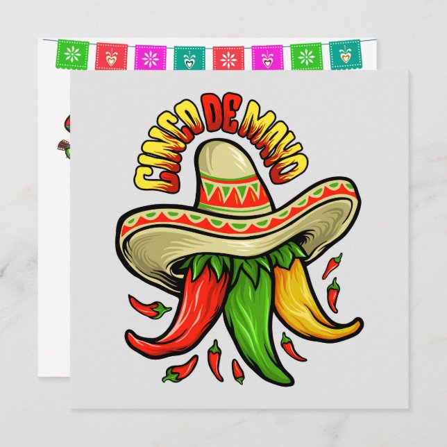 Fiesta - Cinco de Mayo Einladung (Vorne/Hinten)