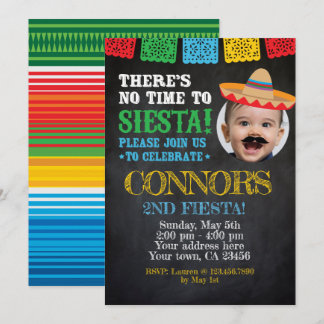 Fiesta, Cinco de mayo Geburtstag mit Foto Einladung