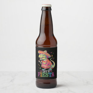 Fiesta Cinco De Mayo T Rex Dinosaur Bierflaschenetikett