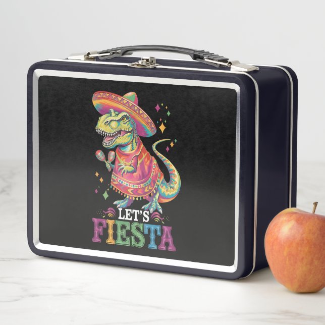 Fiesta Cinco De Mayo T Rex Dinosaur Metall Brotdose (Beispiel)
