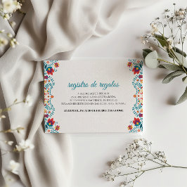 Fiesta Colorful Botanical Floral Spanish Wedding Begleitkarte