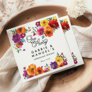 Fiesta Colorful Floral Black Probe Dinner Serviette