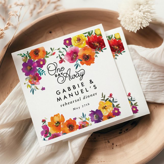 Fiesta Colorful Floral Black Probe Dinner Serviette (Von Creator hochgeladen)