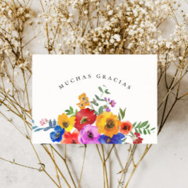 Fiesta Colorful Floral Mexiko Spanische Hochzeit Dankeskarte