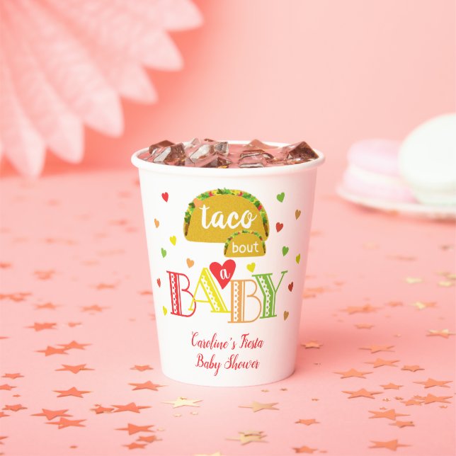 Fiesta Colorful Taco Bout Eine Babydusche Pappbecher (Insitu)