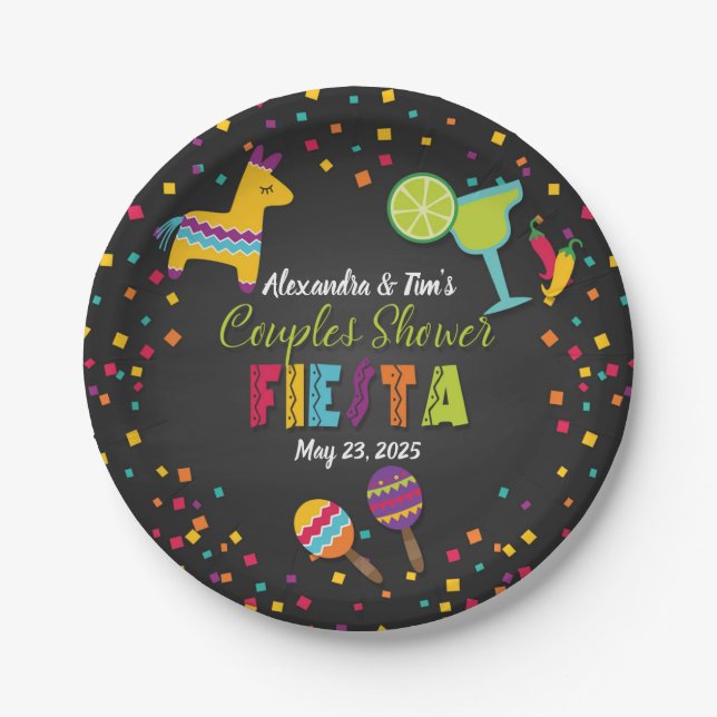 Fiesta Couples Duschpapierplatte Pappteller (Vorderseite)