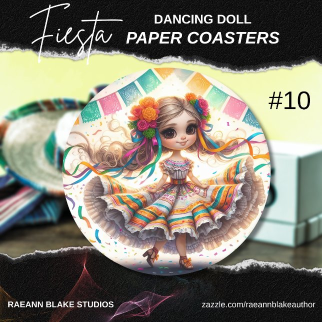 Fiesta Dancing Doll (#10) Paper Coaster Sets Runder Pappuntersetzer (Von Creator hochgeladen)