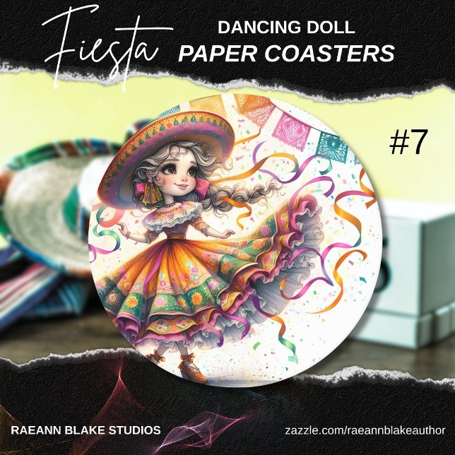 Fiesta Dancing Doll (#7) Paper Coaster Sets Runder Pappuntersetzer (Von Creator hochgeladen)