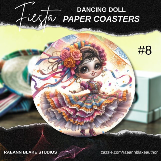 Fiesta Dancing Doll (#8) Paper Coaster Sets Runder Pappuntersetzer (Von Creator hochgeladen)