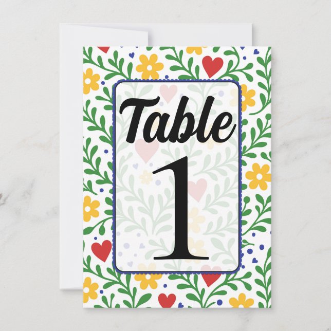 Fiesta de Amor Bold Tischnummer (Vorderseite)