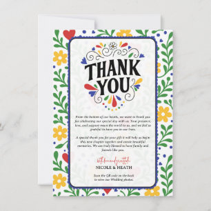 Fiesta de Amor Fette Farbige Florale Dankeschön-Ei Einladung