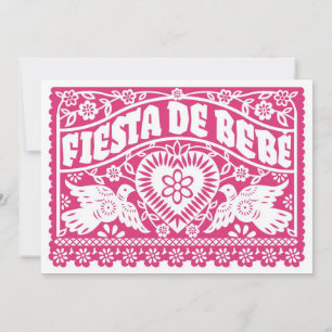 Fiesta de Bebe Pink Love Birds Banner Einladung