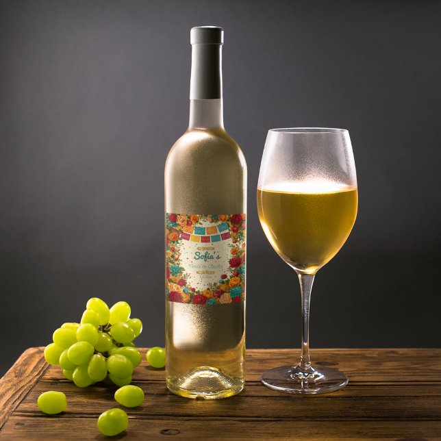 Fiesta de Colores Quinceanera, Brauch Weinetikett (Von Creator hochgeladen)