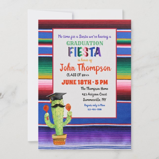 Fiesta de graduation avec invitation Casquette (Devant)