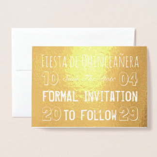 Fiesta de Quinceañera Save the Date Folienkarte