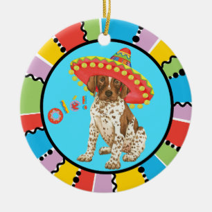 Fiesta-deutscher kurzhaariger Zeiger Keramik Ornament