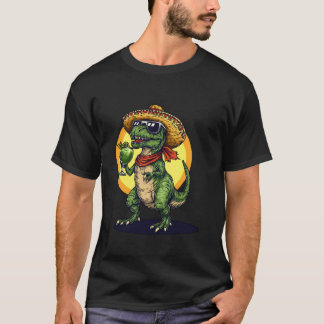 Fiesta Dinosaurier T-Rex Dino Cinco De Mayo Mexika T-Shirt