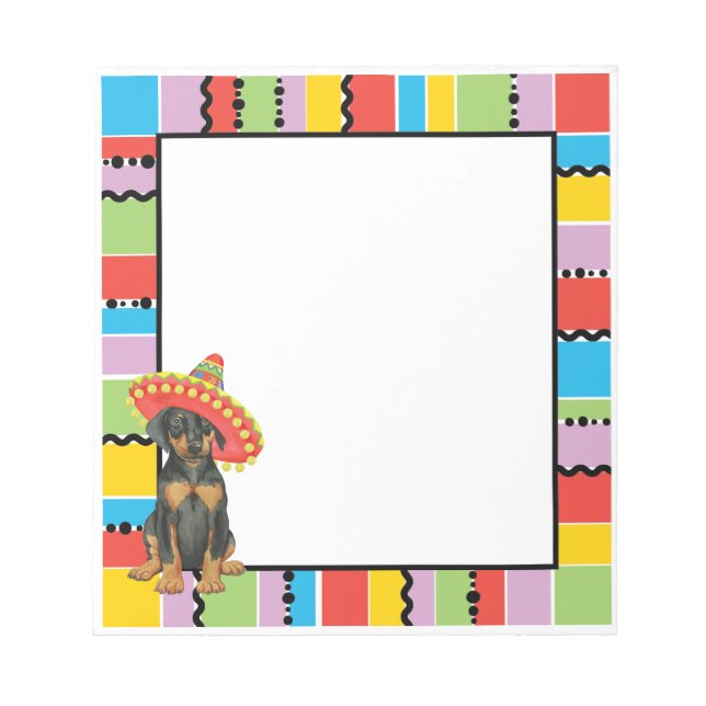 Fiesta Doberman Pinscher Notepad Notizblock (Vorderseite)