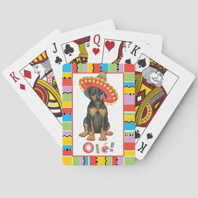 Fiesta Doberman Pinscher Spielkarten (Rückseite)