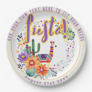 FIESTA Drama Lama Folkart Blumen individuell Pappteller