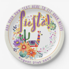 FIESTA Drama Llama Folkart Blume Custom Pappteller
