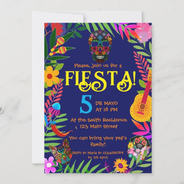 "Fiesta!" Einladung 5 de Mayo (Vorderseite)