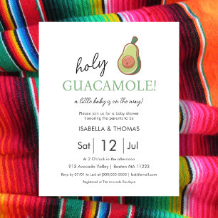 Fiesta Einladung zur Kinderdusche "Holy Guacamol
