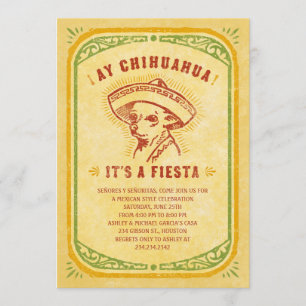 Fiesta-Einladungen - Aye Chihauhau Vintage-Mexikan Einladung