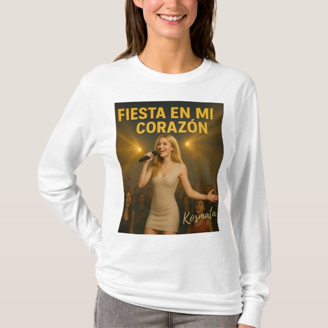 Fiesta en mi corazón - Langarmshirt Damen T-Shirt (Vorderseite)